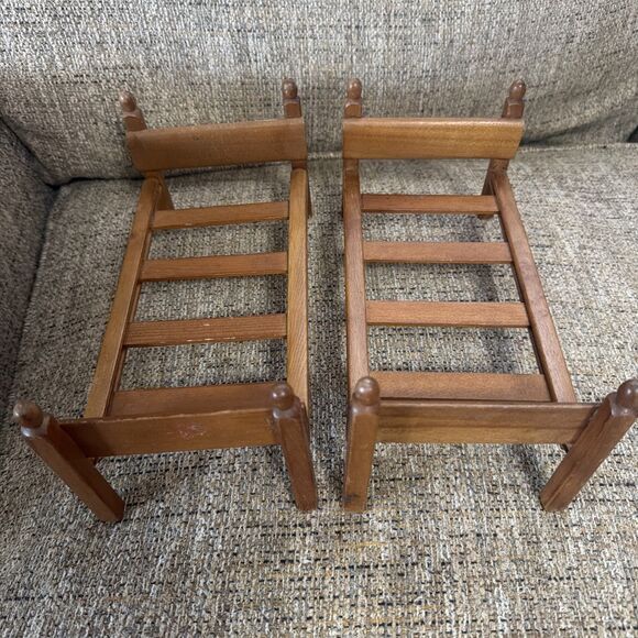 Strombecker Other - Strombecker dollhouse furniture bed lot 2 wooden vintage 1950s era Bunk bed